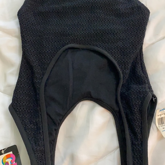 VINTAGE: Cherry Tropix Black High Cut Swimsuit - Picture 5 of 8